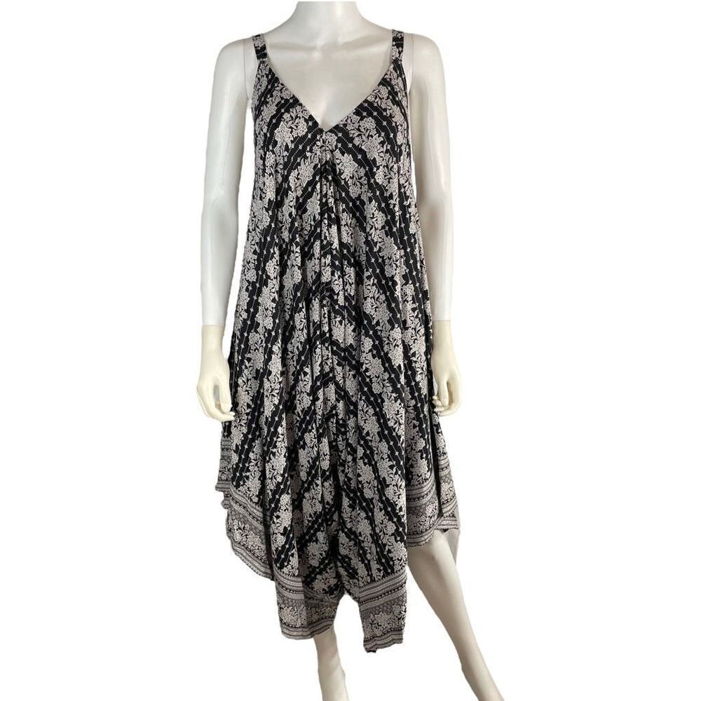 Japna Black White Floral Maxi Romper Women Size 2
